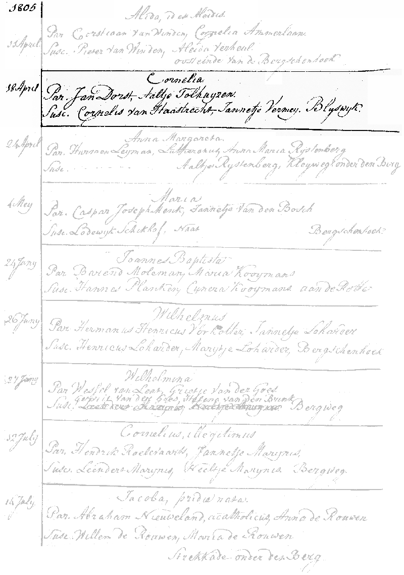 18050418 dp RK-Bergschenhoek Cornelia dv J Dorst - A Tolhuizen